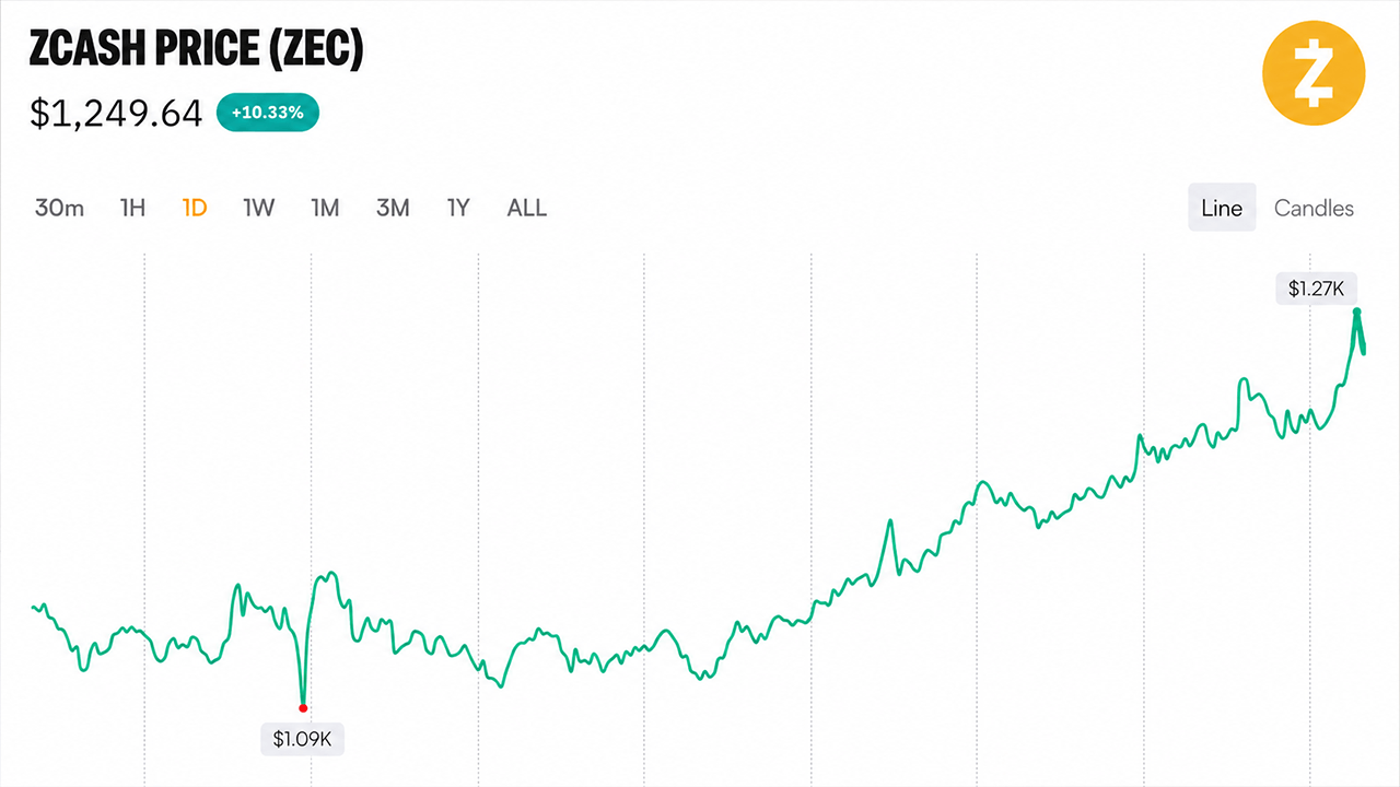 Zcash Price Hits $1,270 After a 99.9% Governance Landslide